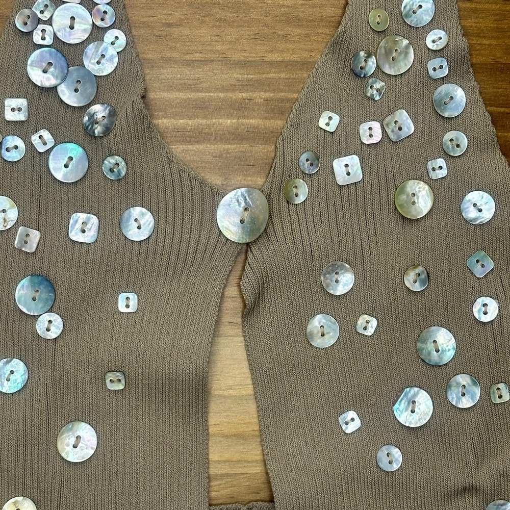 Jaded London Shell Button Knit Halter Top Brown Size‎ S NWOT - Picture 10 of 12